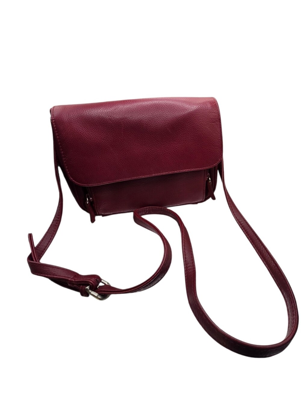 Burgundy Crossbody Leather Bag Purse No Brand